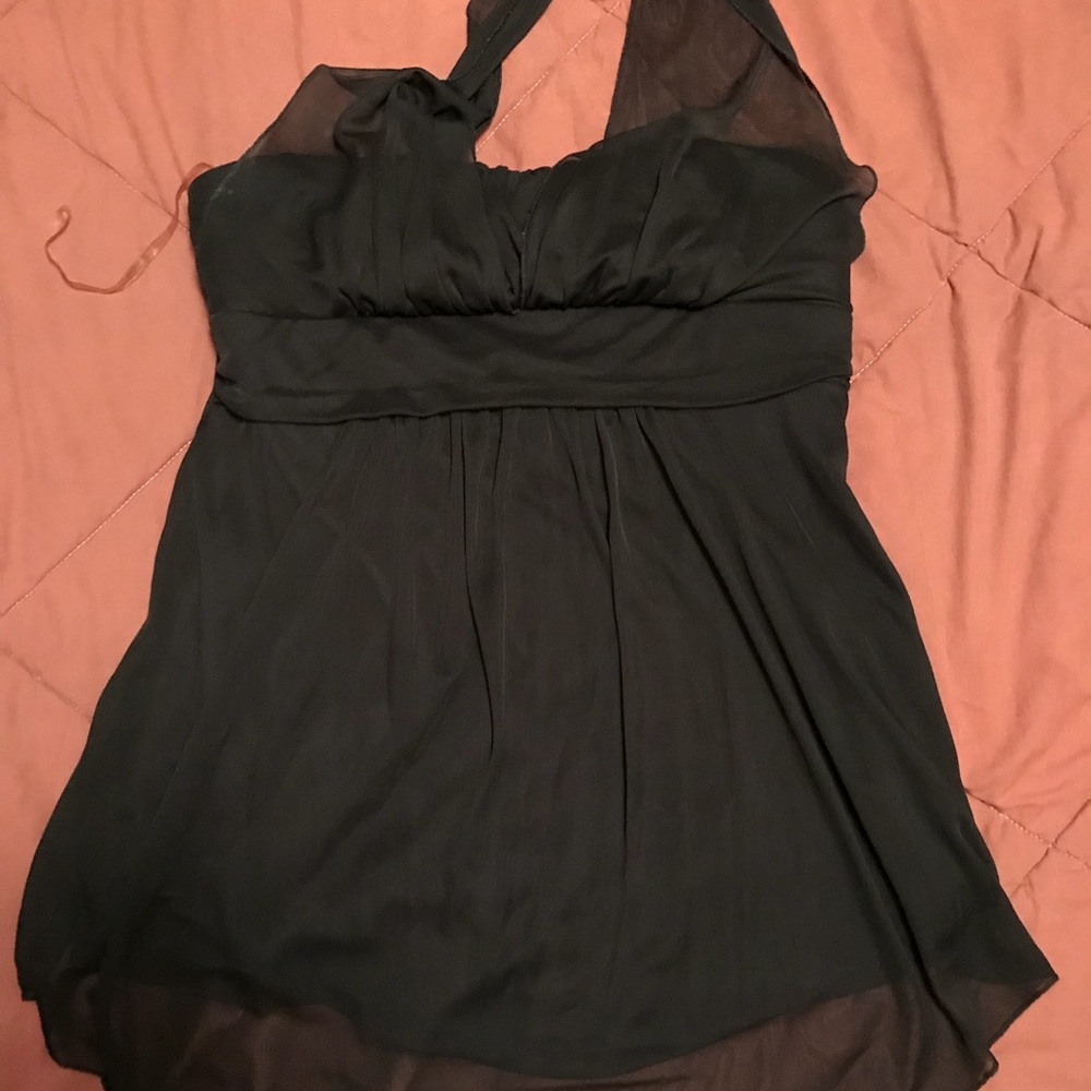 Black silk halter shirt size large